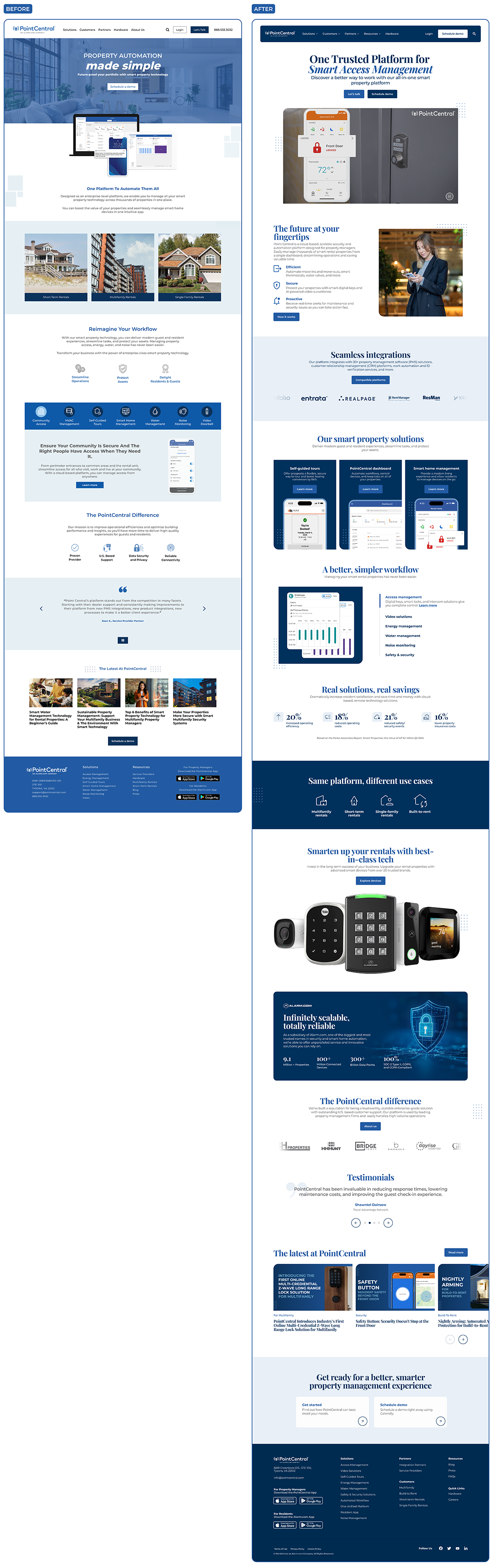 Home Page Before and After View